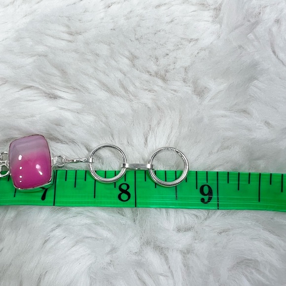 Pink Botswana Agate 925 Heart Necklace, Bracelet & Earrings ONLY - Picture 6 of 9